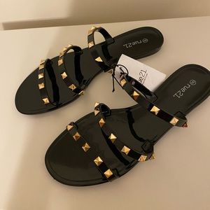 Black studded sandals